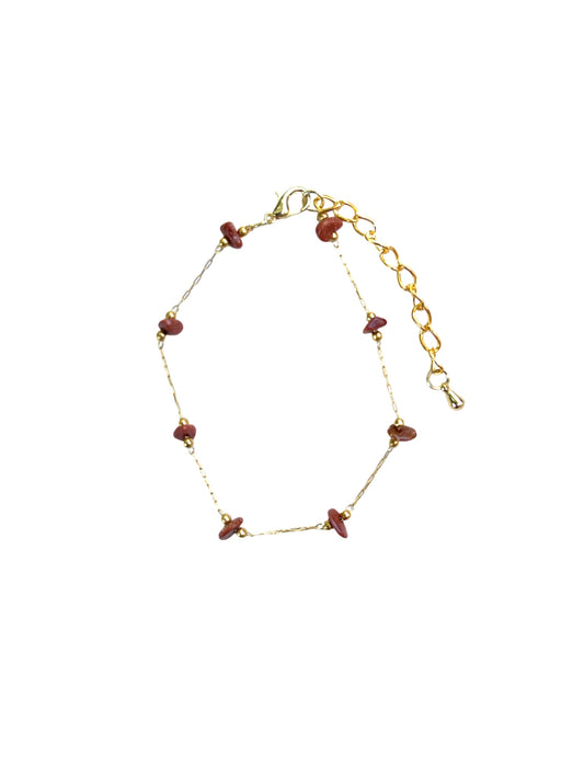 Coffee Stone Chain Bracelet