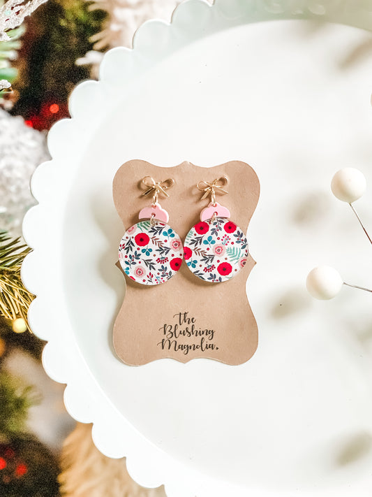 Floral Christmas Ornament Dangles