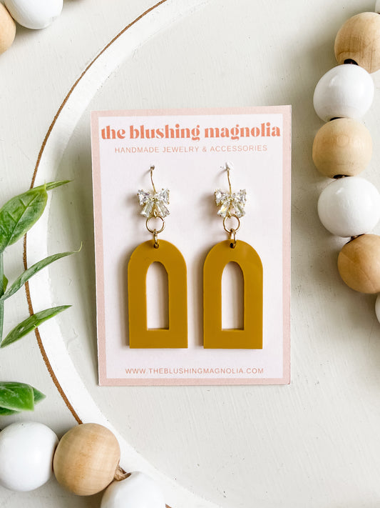 Matte Green Dangle Earrings