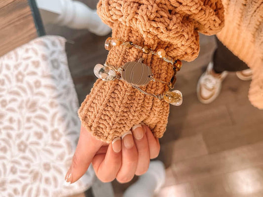 Fall Toned Pumpkin Bangle Set