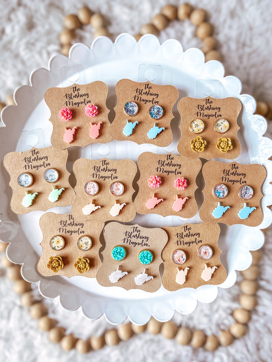 Spring Assorted WV Stud Earrings