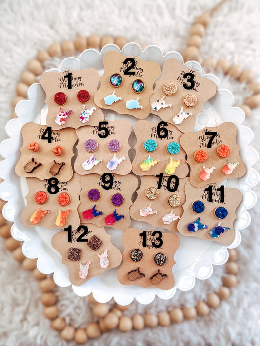 Variety WV Stud Earrings 2-Packs
