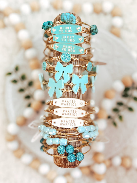 Faith Baby Blue Toned Bangles