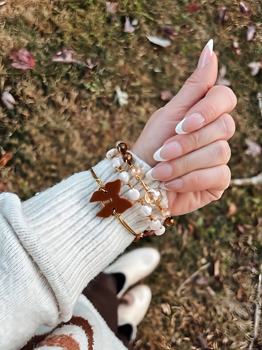 Fall Caramel Bow Bangle Set