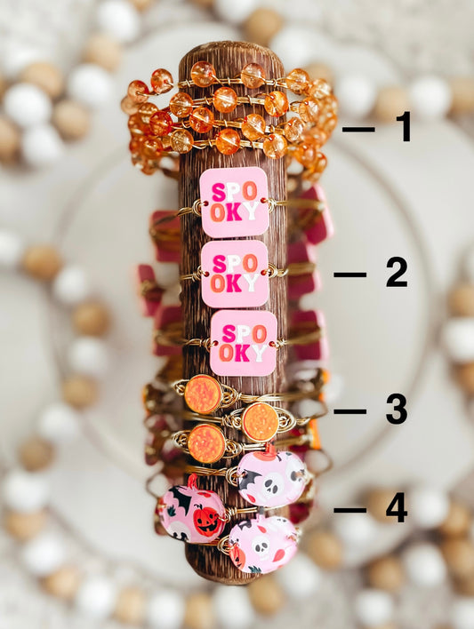Pink + Orange Halloween Bangles