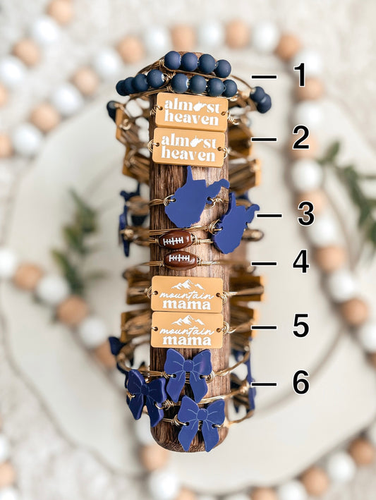 Blue + Gold WV Bangles