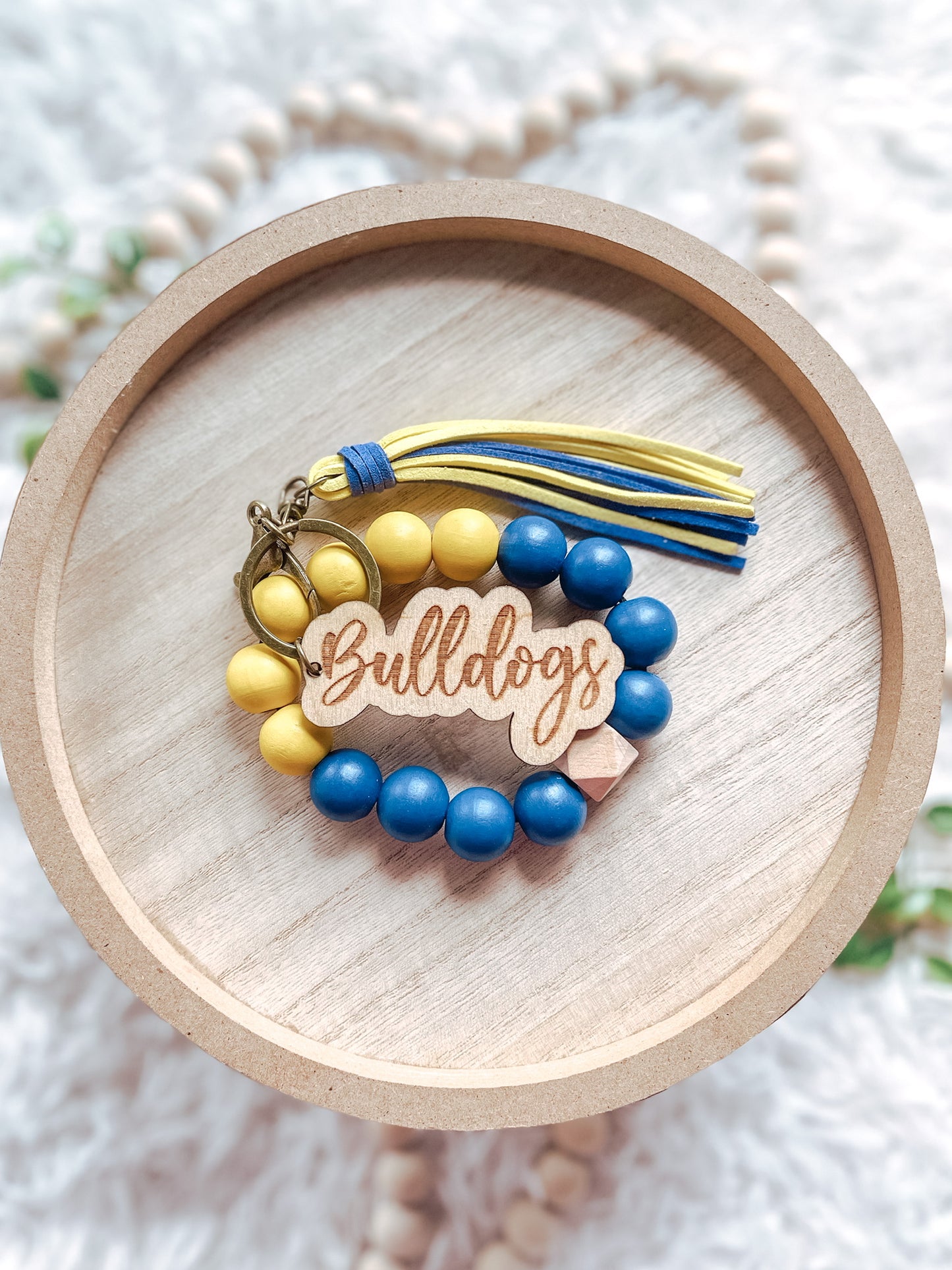 Blue + Gold Bulldogs Keychain