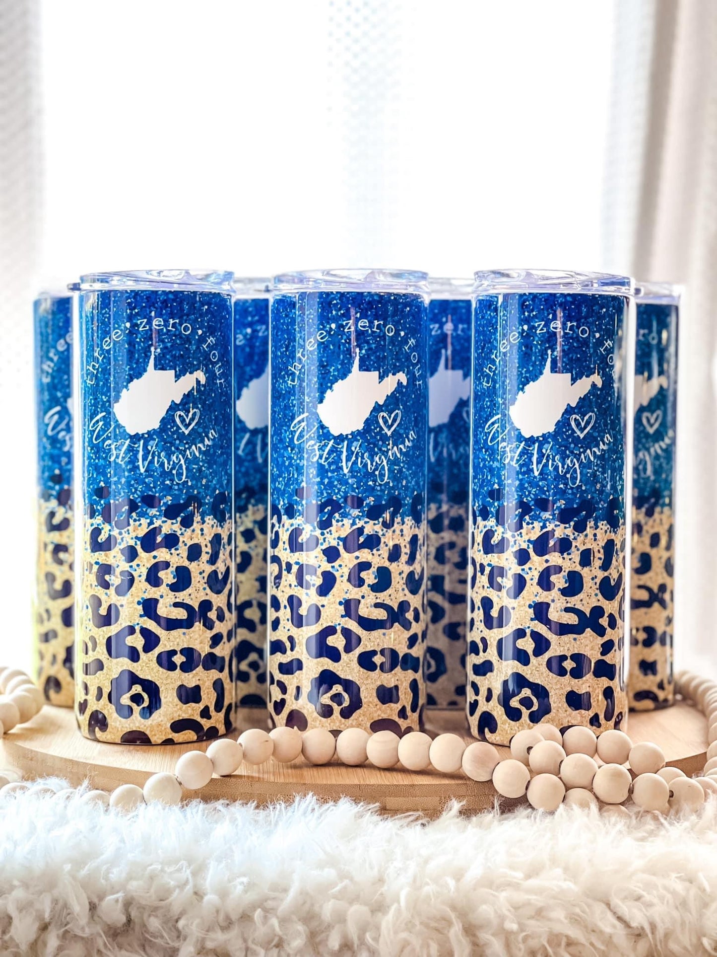 White Leopard Skinny Tumbler